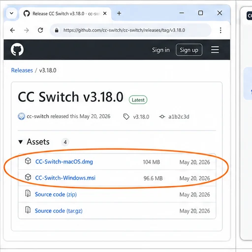 CC Switch v3.18.0 GitHub Release 资源列表