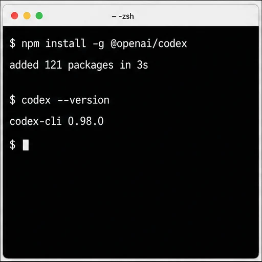 macOS 终端安装并检查 Codex CLI