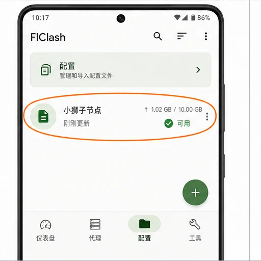 FlClash 节点订阅已导入