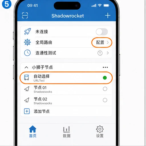 Shadowrocket 选择自动节点