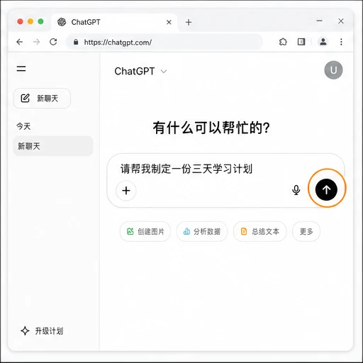ChatGPT 网页版已输入第一条问题